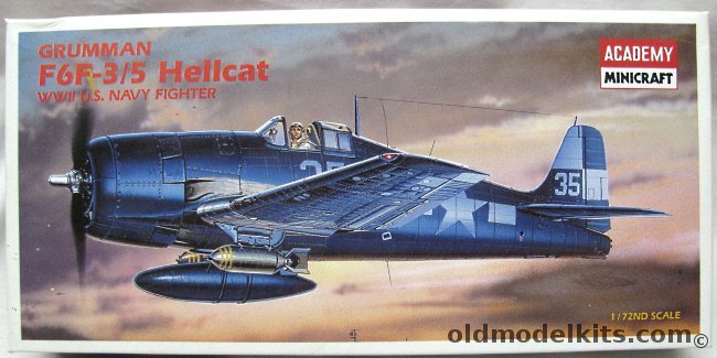 Academy 1/72 Grumman F6F-3/5 Hellcat - (F6F5 F6F3), 2121 plastic model kit